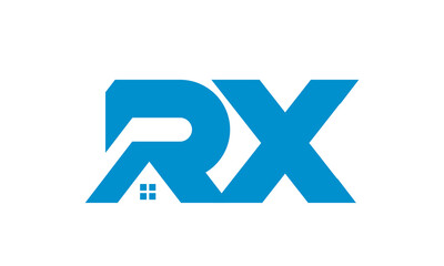 letter RX roof real estate construction vector logo symbol illustration design icon sign idea - obrazy, fototapety, plakaty