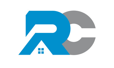 letter RC roof real estate construction vector logo symbol illustration design icon sign idea