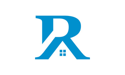 letter R classic roof real estate construction vector logo symbol illustration design icon sign idea