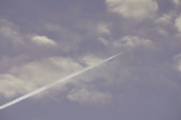 airplane in the clouds