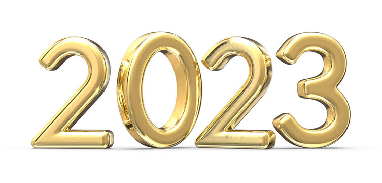 Happy New Year Number 2023 3D RENDER