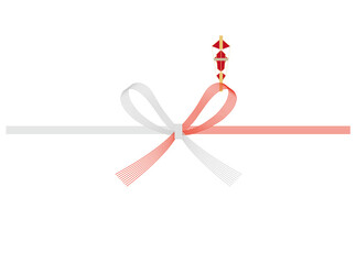 のし紙_紅白花結び（蝶結び）_７本_半紙版サイズ