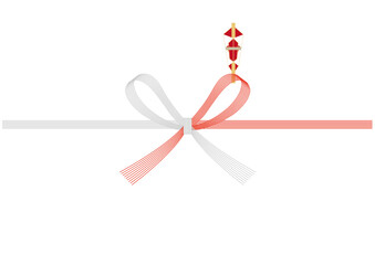 のし紙_紅白花結び（蝶結び）_７本_A4サイズ