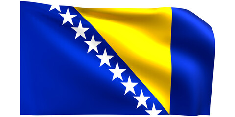  Bosnia flag 3d render.