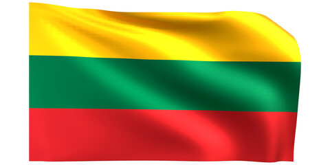 Lithuania flag 3d render.