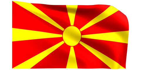 Macedonia flag 3d render.