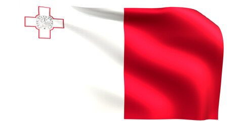 Malta flag 3d render.