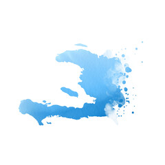Fototapeta premium Country map watercolor sublimation background on white background. Haiti