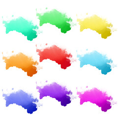 Obraz premium Country map watercolor sublimation backgrounds set on white background. Turkmenistan