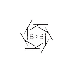 BB geometric concept graphic logo which is good for digital branding or print