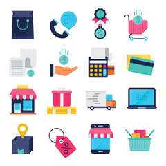 Commerce flat icons