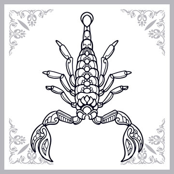 Scorpion zentangle arts isolated on white background