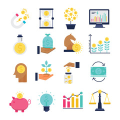 Investment flat icons