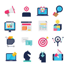 Marketing flat icons