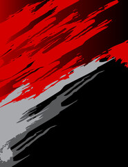 Fototapeta na wymiar poster red grunge black brush line halftone background black 