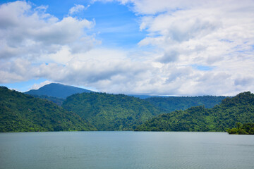 lake and mountains