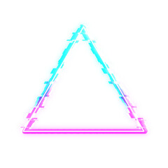 fault triangle neon effect border transparent background