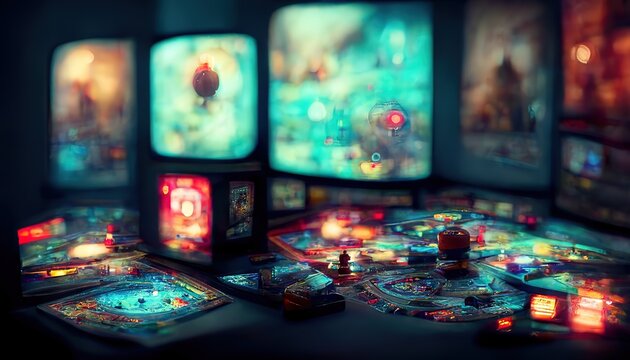 futuristic glowing frames in the style of the eighties