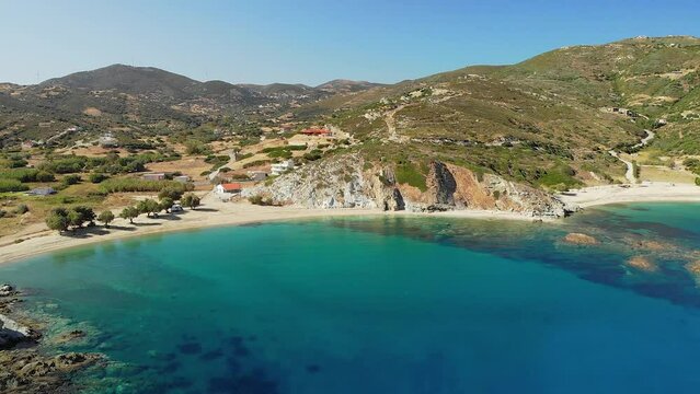 The beaches Stomio and Cheromylos in Evia, Greece