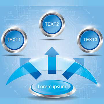 Banners number text box cycle for website. Vector Illustration.