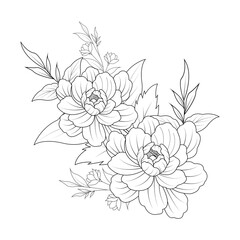 Beautiful flower with leaves floral vector in illustration graphic design 