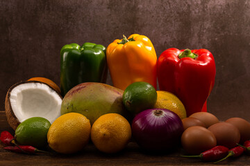 vegetables on the table