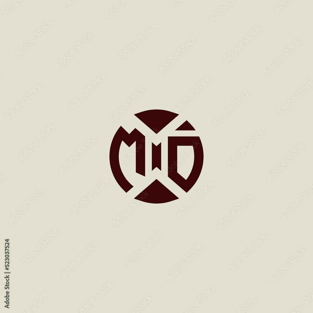 Wall mural mo circle geometric concept initial design which is good for digital branding or print