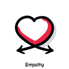 Empathy scribing, sketchnoting visual note icon. Minimal vector illustration. Editable outline, color, shadows. Infographics doodle symbol
