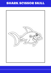 Shark Scissor Skills for Kids. Shark scissor skills for relax and meditation.