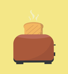 Toaster with fried bread. Vector illustration. - 523039500