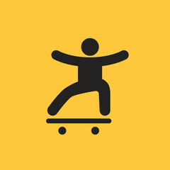 Skating sign. Vector pictogram of skater.
