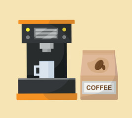 Coffee machine with coffee beans. - 523039524