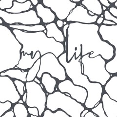 seamless pattern abstract graphics lettering my life