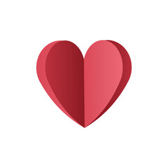origami heart. vector illustration. pink heart. 3d. sign. logo or icon. feelings and emotions. romance