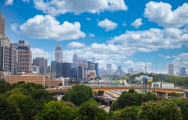 Atlanta Georgia skyline view of buildings.