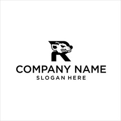 Letter R Rat logo style line art creative graphic design symbol