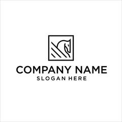 pegasus horse logo style line art, monoline,symbol creative graphic design