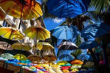 Fototapeta na wymiar colorful umbrellas at the market