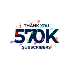 THANK YOU 570K FOLLOWERS CELEBRATION TEMPLATE DESIGN  VECTOR GOOD FOR SOCIAL MEDIA, CARD, POSTER