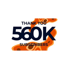 THANK YOU 560K FOLLOWERS CELEBRATION TEMPLATE DESIGN  VECTOR GOOD FOR SOCIAL MEDIA, CARD , POSTER