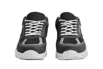 Sneakers for everyday use. Sports shoes for the gym, dance, fitness, office or travel. Pair of unisex sports shoes isolated on white background.