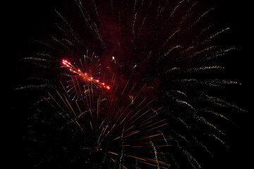 Beautiful firework exploding at night