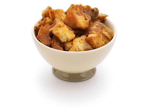 homemade Grattons (pork rind with fat confit ), French Lyonnais snack