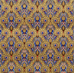 Intricate Indian Inspired Gold Botanical Background No.2