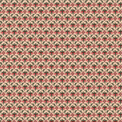 Fototapeta premium Botanical Tiled Pattern with Striking Floral Design No.2