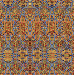 Intricate Indian Inspired Gold Botanical Background No.1