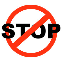 stop red and black design illustration