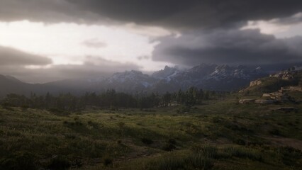 time clouds over the mountains