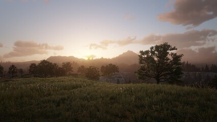 Fototapeta premium sunrise in the mountains