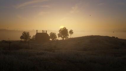 sunrise over the river